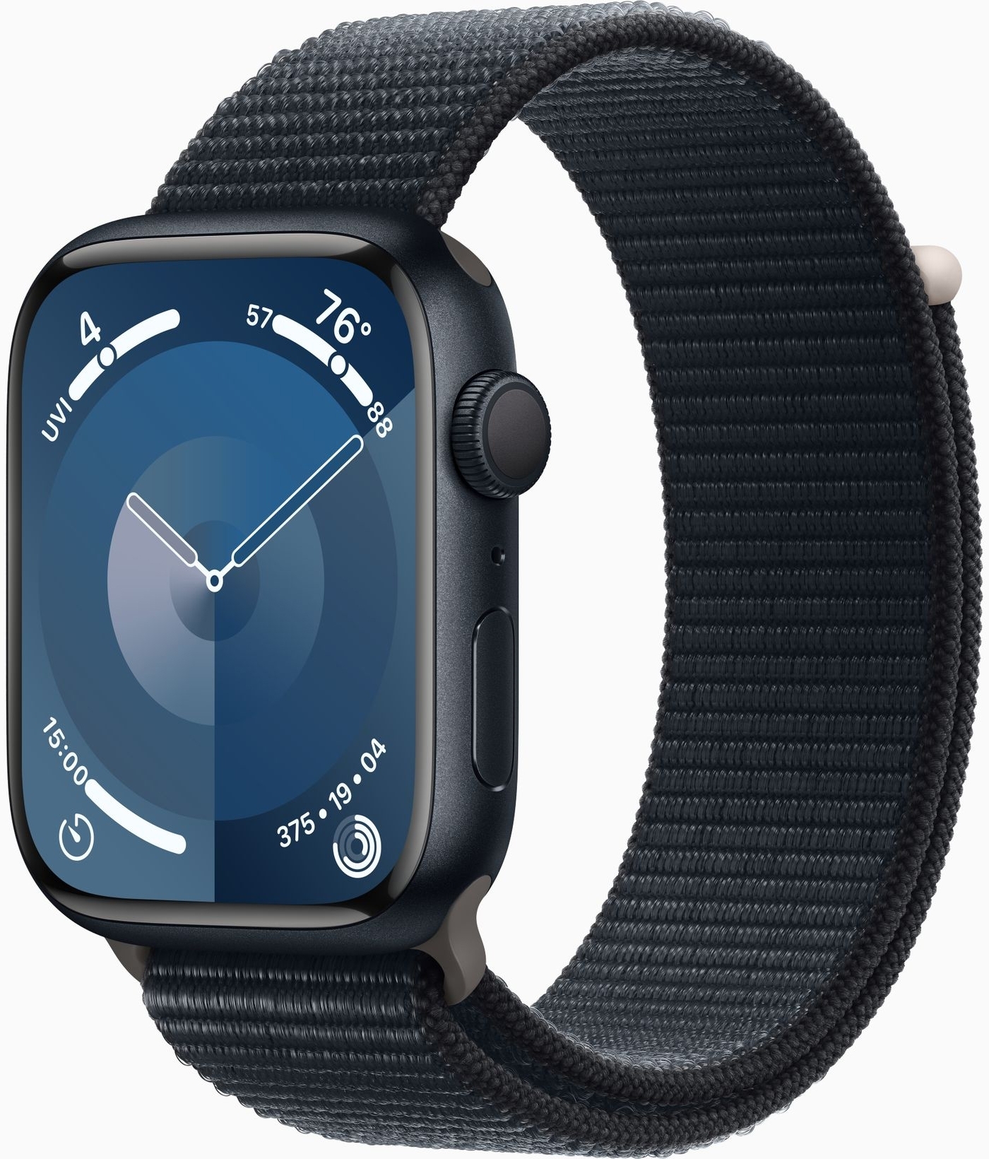 Apple Watch Series 9 GPS 45mm Midnight Aluminum Case with Midnight Sport Loop (MR9C3)